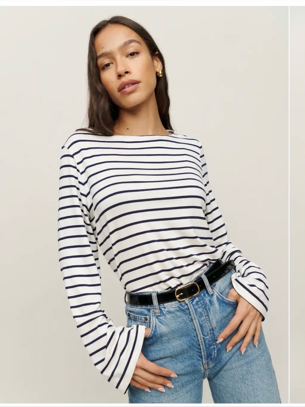 Reformation Gael Knit Top Lucky Stripe - Size XS